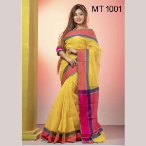 টাঙ্গাইল তাঁতের হাফ সিল্ক শাড়ী ব্লাউজ পিছ সহ (MT-1001)