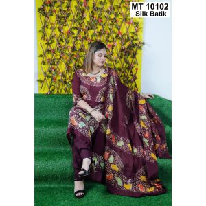 সিল্ক বাটিক থ্রি পিছ (MT-10102)