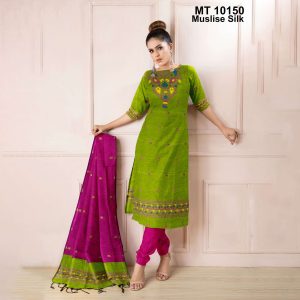 মাসলাইস সিল্ক তাঁতের থ্রি-পিস (MT-10150)