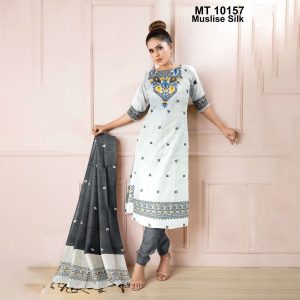 মাসলাইস সিল্ক তাঁতের থ্রি-পিস (MT-10157)