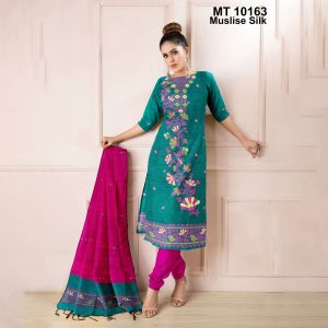 মাসলাইস সিল্ক তাঁতের থ্রি-পিস (MT-10163)