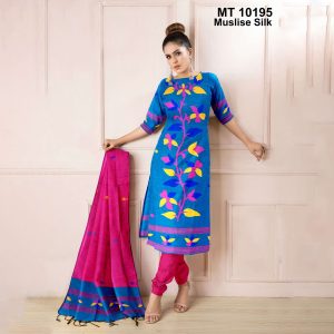 মাসলাইস সিল্ক তাঁতের থ্রি-পিস (MT-10195)