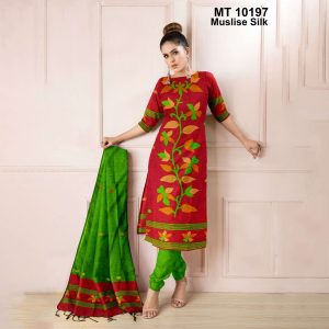 মাসলাইস সিল্ক তাঁতের থ্রি-পিস (MT-10197)
