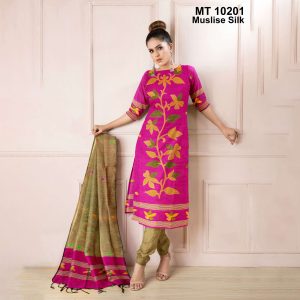 মাসলাইস সিল্ক তাঁতের থ্রি-পিস (MT-10201)