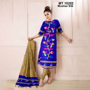 মাসলাইস সিল্ক তাঁতের থ্রি-পিস (MT-10202)