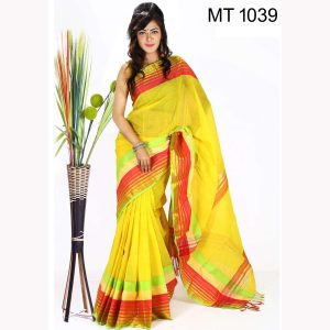 টাঙ্গাইল তাঁতের সুতি শাড়ী ব্লাউজ পিছ সহ (MT-1039)