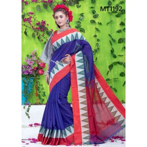 সফট হাফ সিল্ক টাঙ্গাইল তাঁতের শাড়ী ব্লাউজ পিছ সহ (MT-1192)