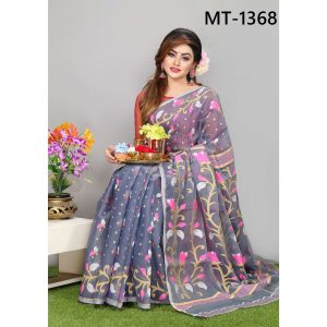 মাসলাইস সিল্ক জামদানি শাড়ী (MT-1368)