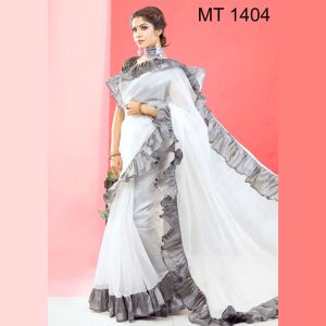 টাঙ্গাইল তাঁতের হাফ সিল্ক ডিজাইনার শাড়ী ব্লাউজ পিছ সহ (MT-1404)