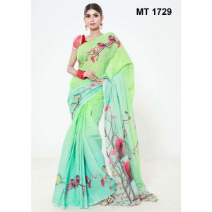 মাসলাইস সিল্ক ডিজিটাল প্রিন্ট শাড়ী (MT-1729)