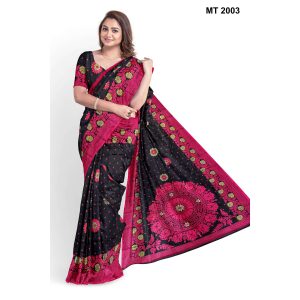 টাঙ্গাইল সিল্ক কাতান শাড়ী রানিং ব্লাউজ পিছ সহ (MT-2003)