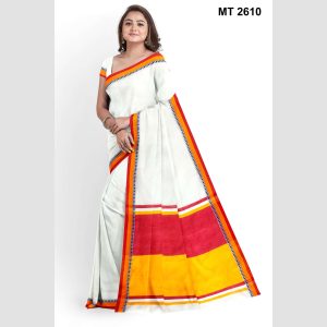 টাঙ্গাইল তাঁতের হাফসিল্ক নকশি পাড় শাড়ী ব্লাউজ পিছ সহ (MT-2610)