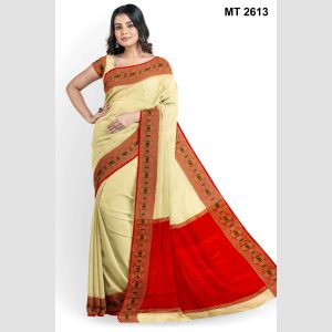 টাঙ্গাইল তাঁতের হাফসিল্ক জরি পাড় শাড়ী ব্লাউজ পিছ সহ (MT-2613)