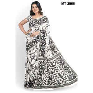 মাসলাইস সিল্ক জামদানি শাড়ী (MT-2966)