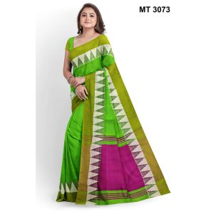 সফট হাফ সিল্ক টাঙ্গাইল তাঁতের শাড়ী ব্লাউজ পিছ সহ (MT-3073)