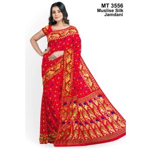 মাসলাইস সিল্ক জামদানি শাড়ী (MT-3556)