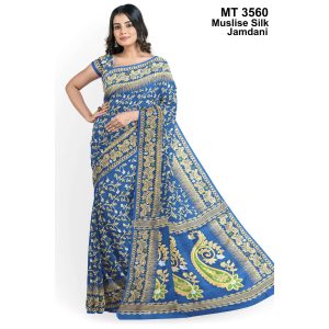 মাসলাইস সিল্ক জামদানি শাড়ী (MT-3560)