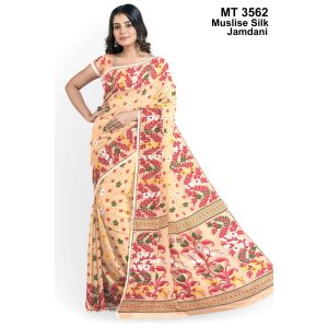 মাসলাইস সিল্ক জামদানি শাড়ী (MT-3562)