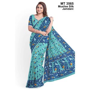 মাসলাইস সিল্ক জামদানি শাড়ী (MT-3565)