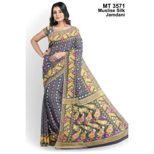 মাসলাইস সিল্ক জামদানি শাড়ী (MT-3571)