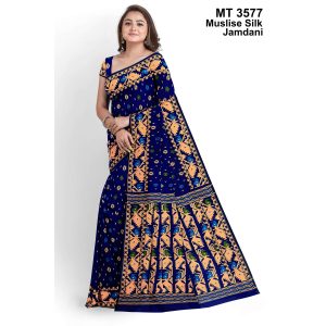 মাসলাইস সিল্ক জামদানি শাড়ী (MT-3577)