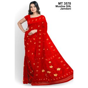 মাসলাইস সিল্ক জামদানি শাড়ী (MT-3578)
