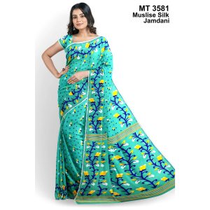 মাসলাইস সিল্ক জামদানি শাড়ী (MT-3581)