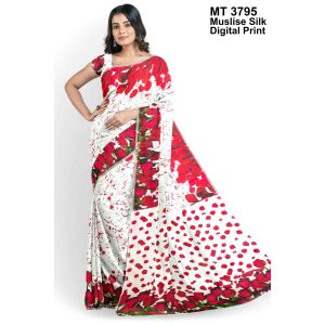 মাসলাইস সিল্ক ডিজিটাল প্রিন্ট শাড়ী (MT-3795)