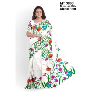 মাসলাইস সিল্ক ডিজিটাল প্রিন্ট শাড়ী (MT-3803)