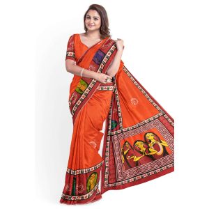 মাসলাইস সিল্ক ডিজিটাল প্রিন্ট শাড়ী (MT-3814)