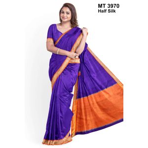 টাঙ্গাইল তাঁতের হাফসিল্ক গ্যাস পাড় শাড়ী ব্লাউজ পিছ সহ (MT-3959-71)