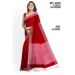 টাঙ্গাইল তাঁতের সুতি শাড়ী ব্লাউজ পিছ সহ (MT-4090)