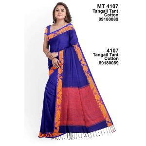 Tangail Tant Cotton Saree With Running Blouse Piece (MT-4107)