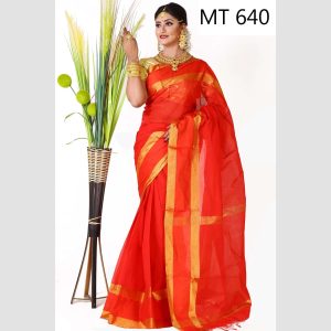 টাঙ্গাইল তাঁতের সুতি শাড়ী ব্লাউজ পিছ সহ (MT-640)