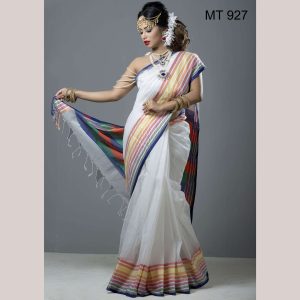 টাঙ্গাইল তাঁতের হাফ সিল্ক শাড়ী ব্লাউজ পিছ সহ (MT-927)